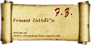 Freund Zoltán névjegykártya